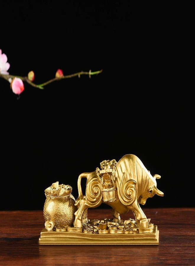 BRASSTAR Resin Fengshui Statue Bull Bring Gold Attract Wealth Fortune Luck Gather Wall Street Business Gifts Financial Securities Mascot Office Home Decor PTWQ020 - Image 5